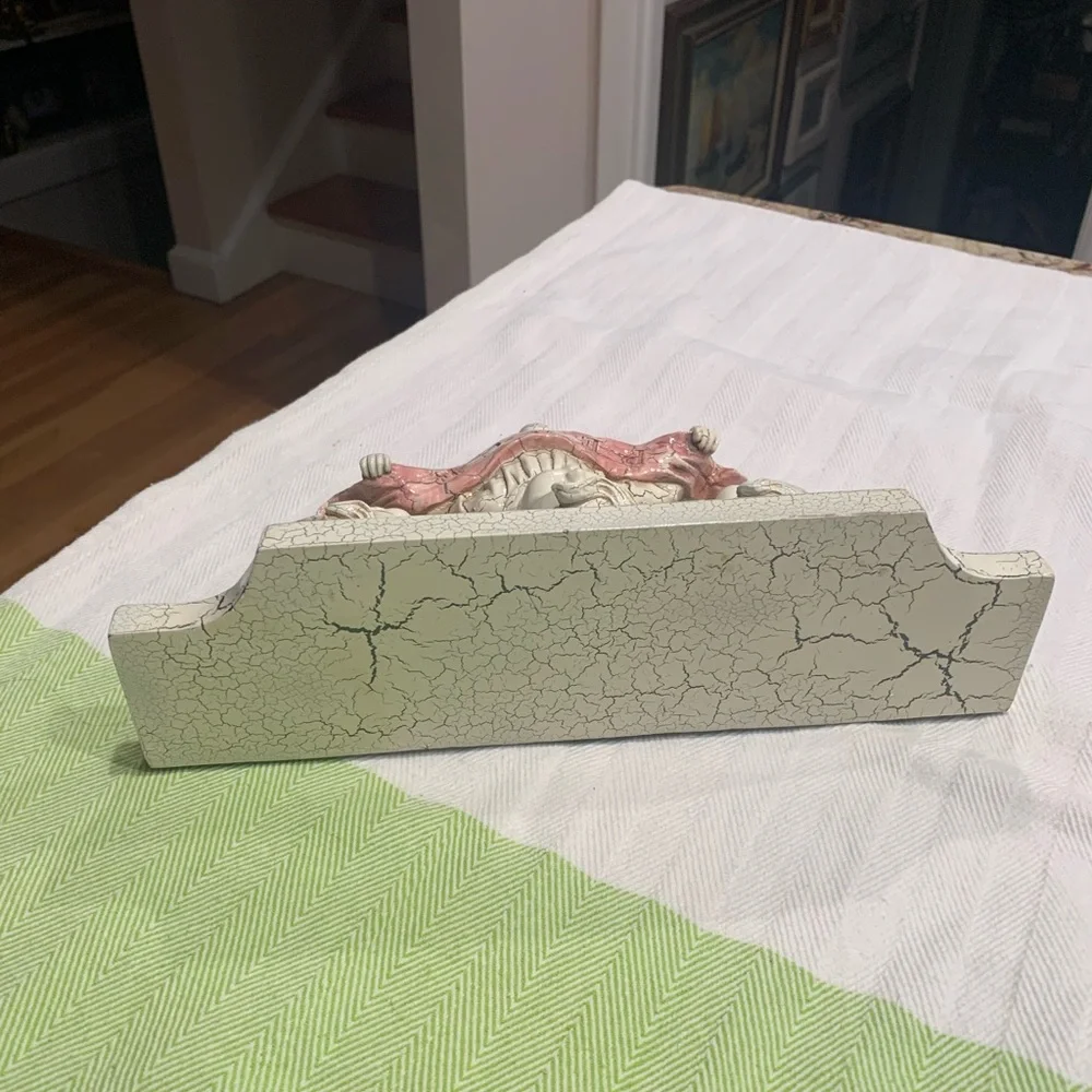 Vintage Shabby pink, Off white and gold cherubs and wall shelf